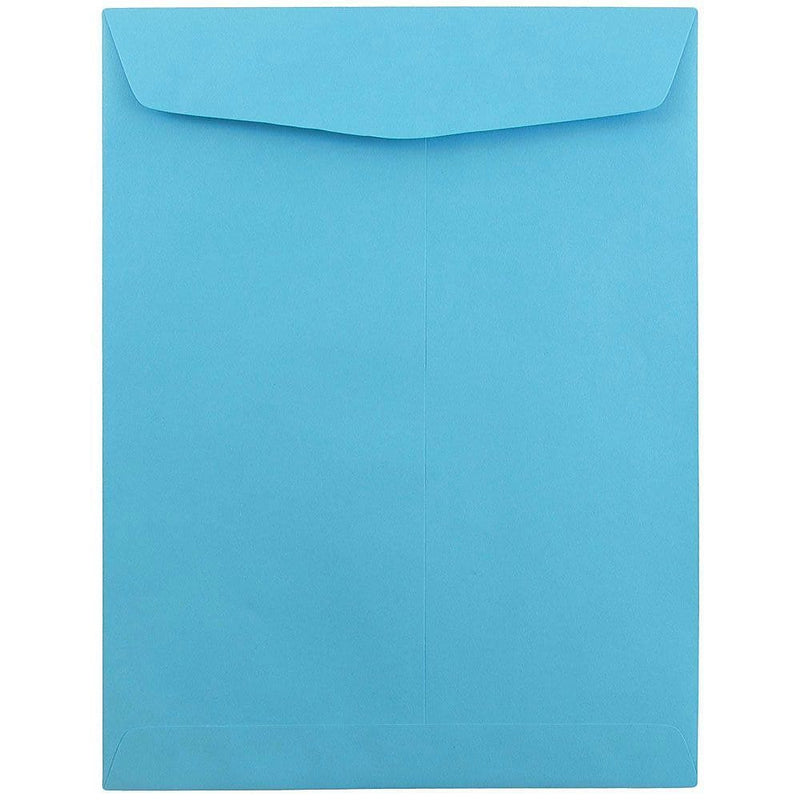 JAM Paper 9" x 12" Open End Catalog Colored Envelopes, Blue Recycled, 10/Pack (80386B)