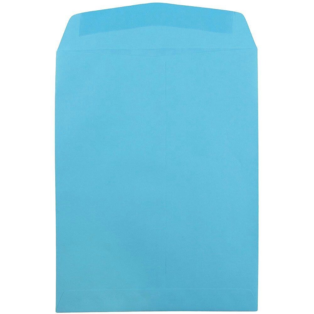 JAM Paper 9" x 12" Open End Catalog Colored Envelopes, Blue Recycled, 10/Pack (80386B)
