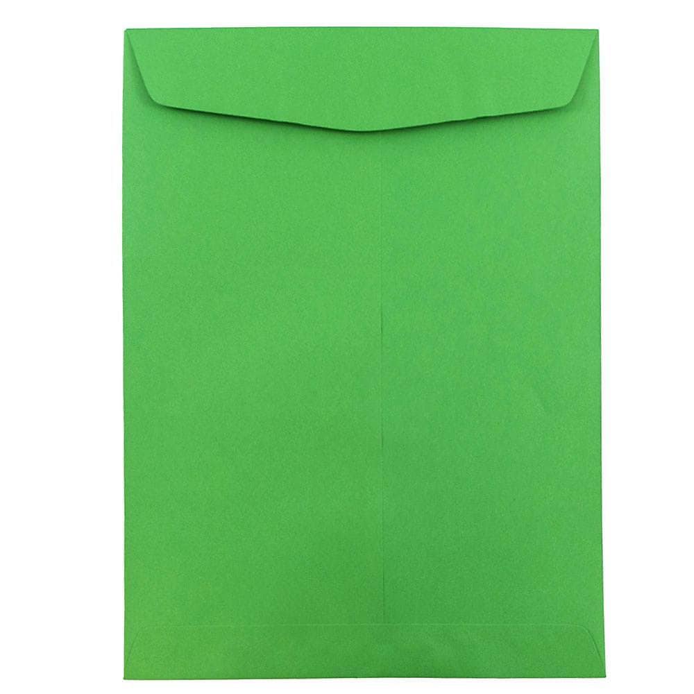 JAM Paper 10" x 13" Open End Catalog Colored Envelopes, Green Recycled, 10/Pack (V0128190B)