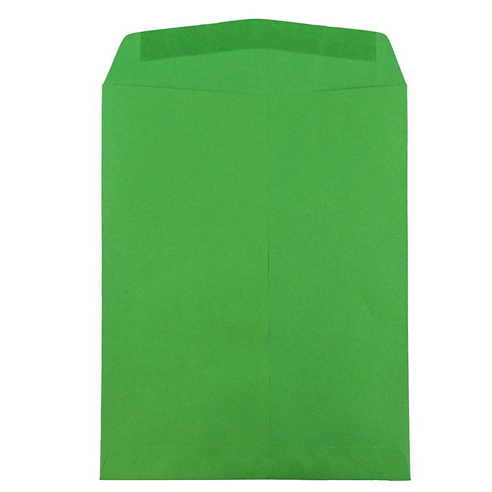 JAM Paper 10" x 13" Open End Catalog Colored Envelopes, Green Recycled, 10/Pack (V0128190B)
