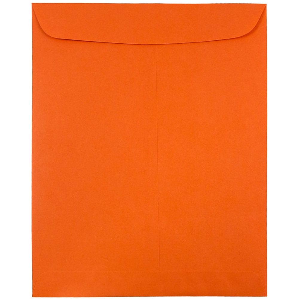 JAM Paper 9" x 12" Open End Catalog Colored Envelopes, Orange Recycled, 10/Pack (80410B)