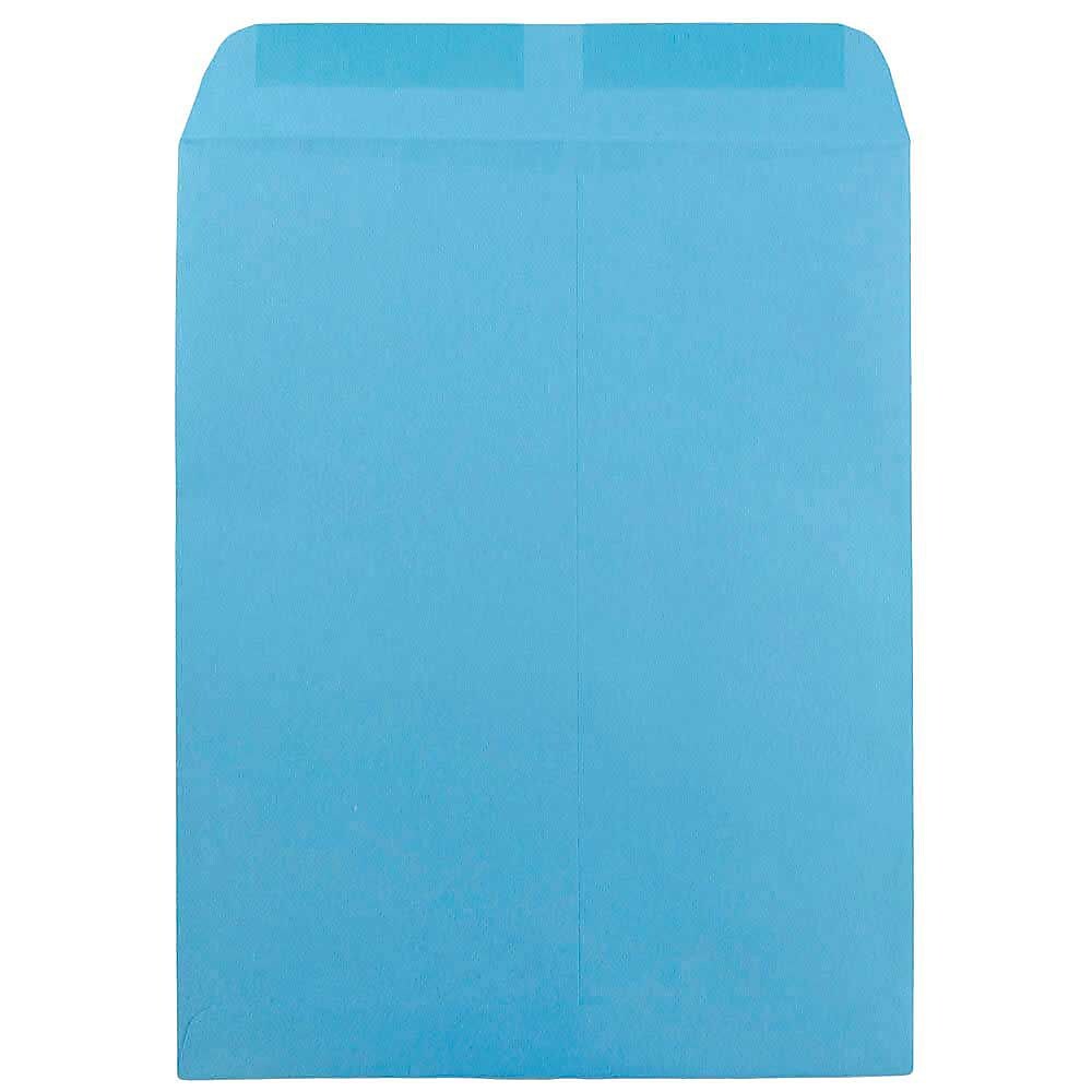 JAM Paper 10" x 13" Open End Catalog Colored Envelopes, Blue Recycled, 10/Pack (87725B)
