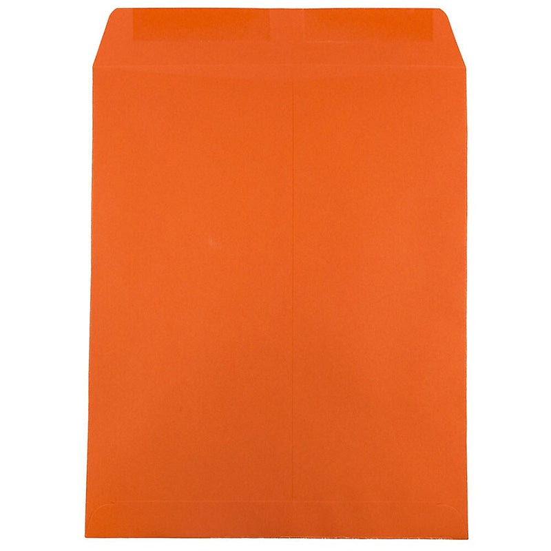 JAM Paper 10" x 13" Open End Catalog Colored Envelopes, Orange Recycled, 10/Pack (87766B)