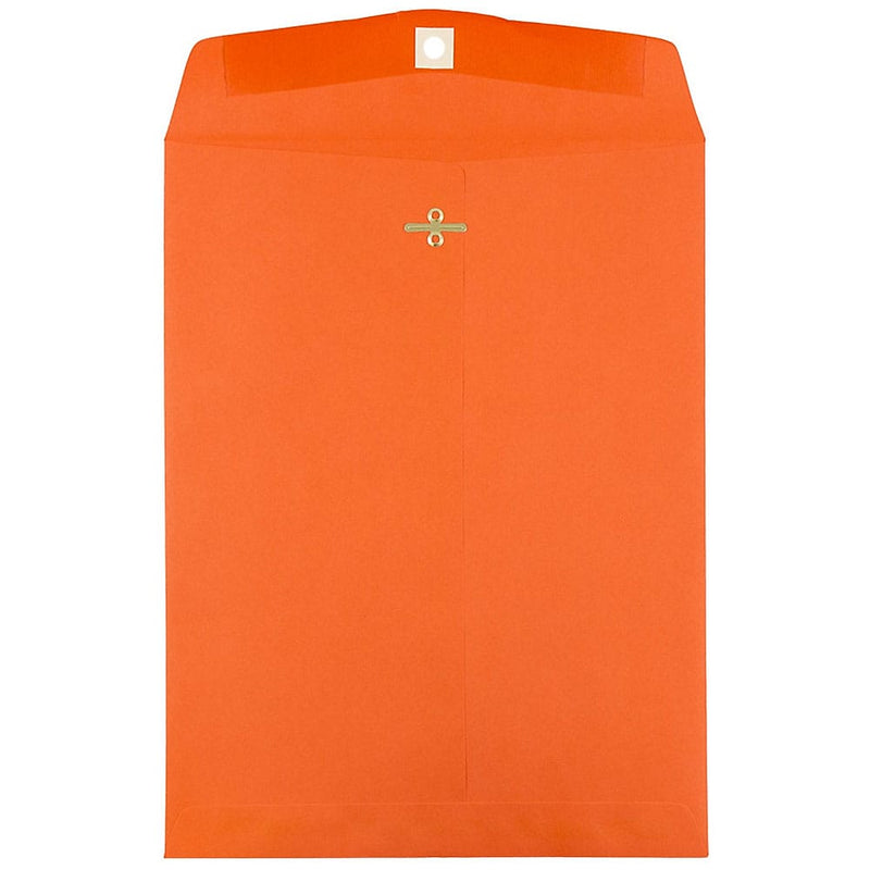 JAM Paper Open End Clasp Catalog Envelope, 9" x 12", Orange, 100/Box (92938)