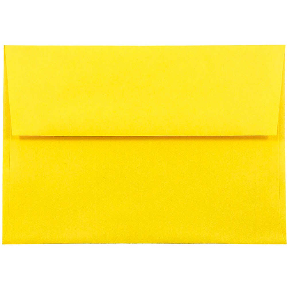 JAM Paper A8 Colored Invitation Envelopes, 5.5 x 8.125, Yellow Recycled, 25/Pack (96334)