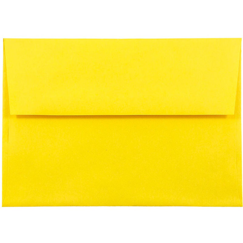 JAM Paper A8 Colored Invitation Envelopes, 5.5 x 8.125, Yellow Recycled, 25/Pack (96334)