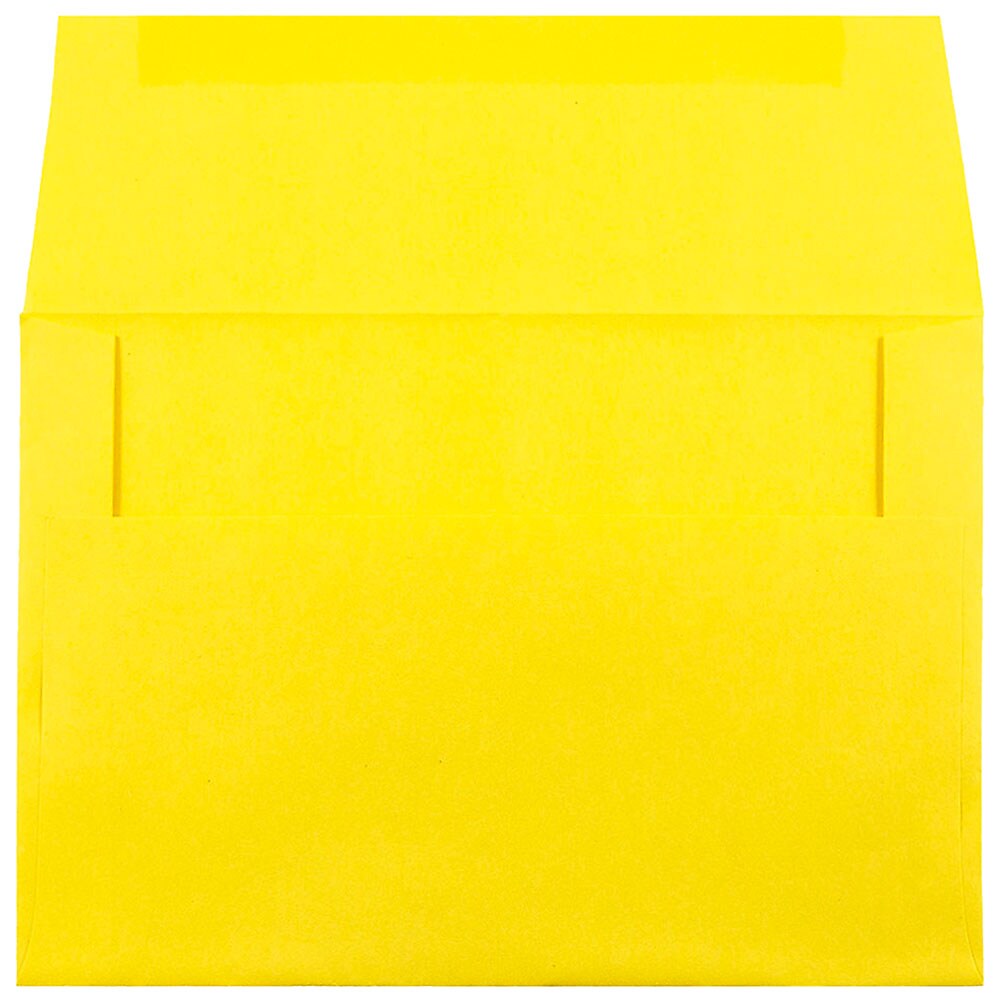 JAM Paper A8 Colored Invitation Envelopes, 5.5 x 8.125, Yellow Recycled, 25/Pack (96334)