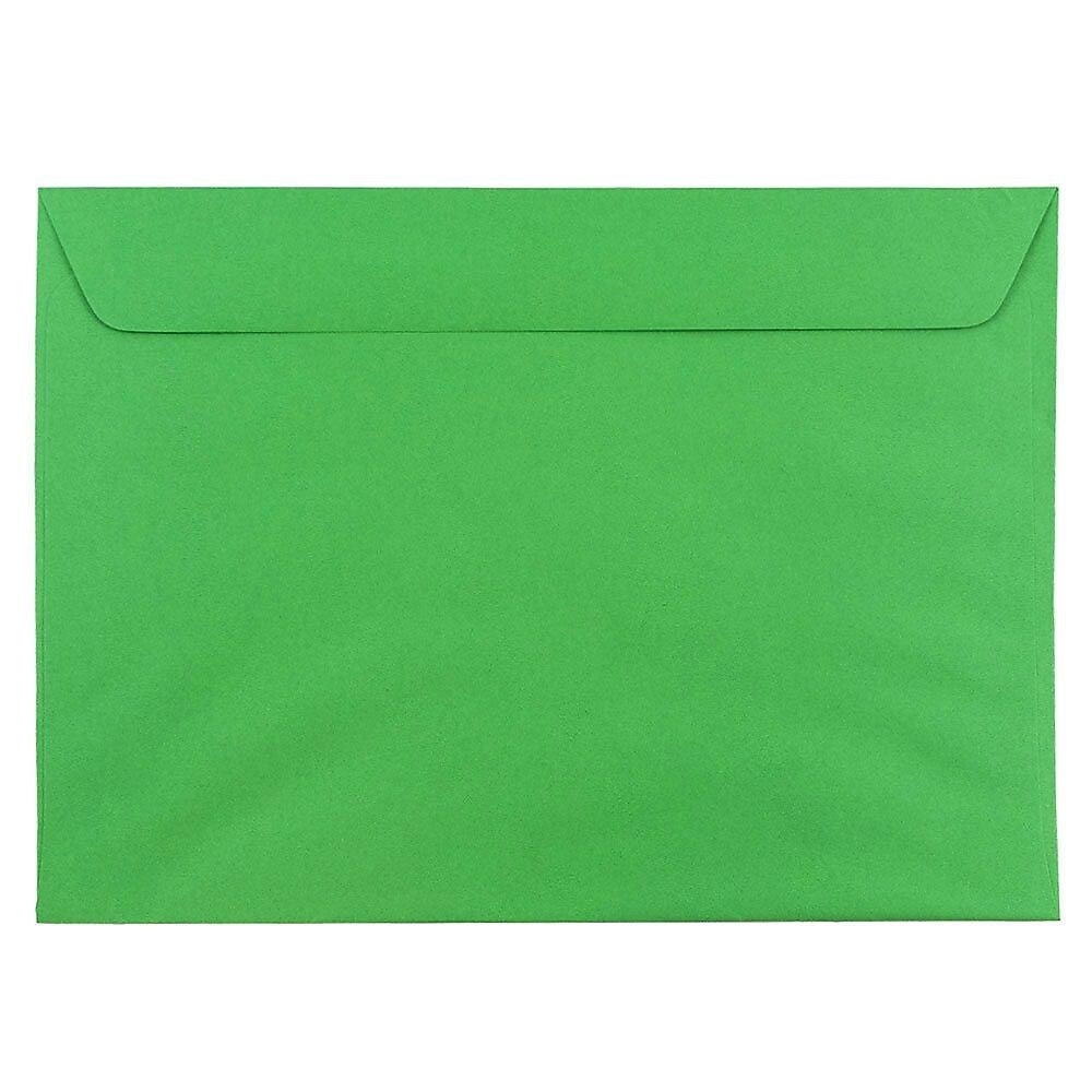JAM Paper Booklet Envelopes, 9" x 12", Christmas Green, 1000/Carton (154124B)