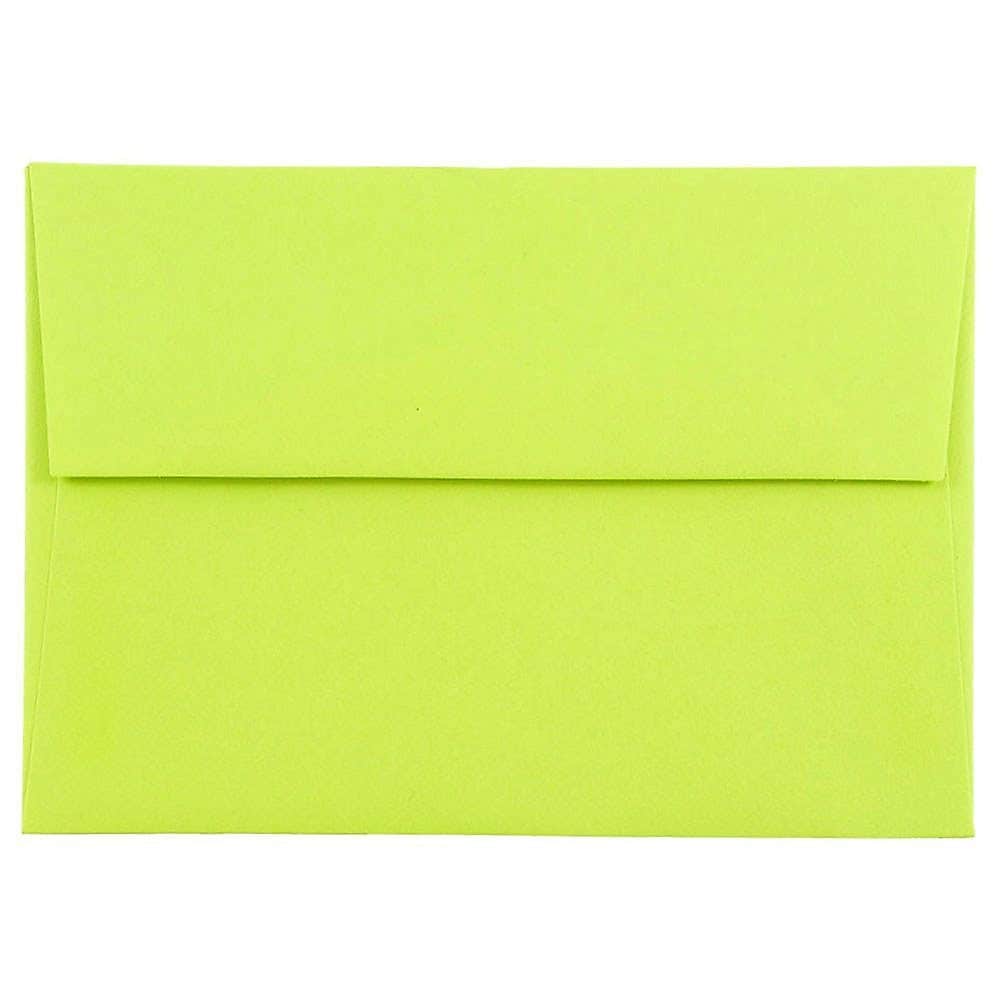 JAM Paper 4Bar A1 Colored Invitation Envelopes, 3.625 x 5.125, Ultra Lime Green, Bulk 1000/Carton (155438B)