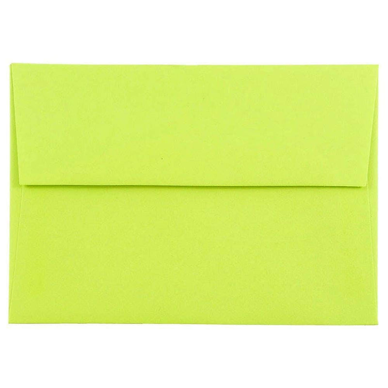 JAM Paper 4Bar A1 Colored Invitation Envelopes, 3.625 x 5.125, Ultra Lime Green, Bulk 1000/Carton (155438B)