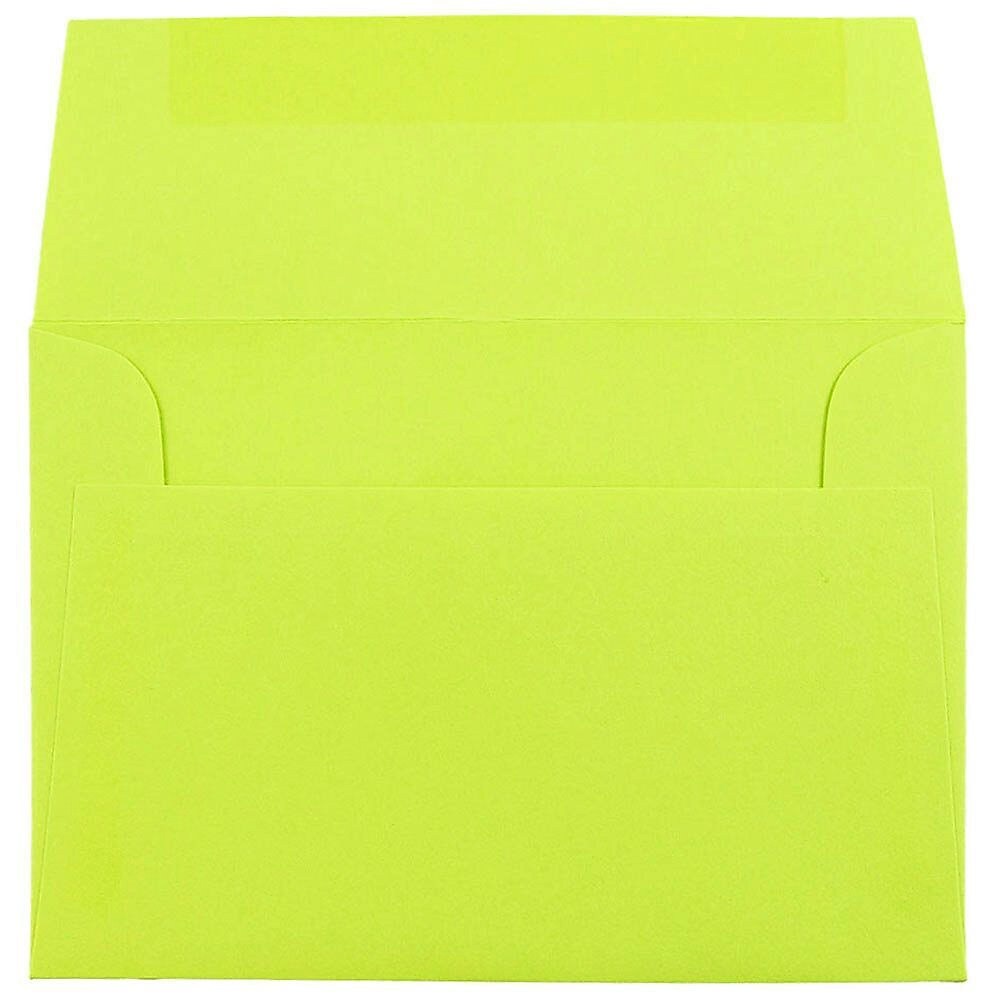 JAM Paper 4Bar A1 Colored Invitation Envelopes, 3.625 x 5.125, Ultra Lime Green, Bulk 1000/Carton (155438B)