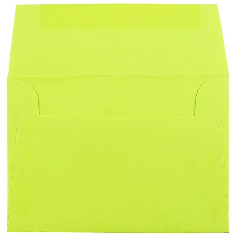 JAM Paper 4Bar A1 Colored Invitation Envelopes, 3.625 x 5.125, Ultra Lime Green, Bulk 1000/Carton (155438B)