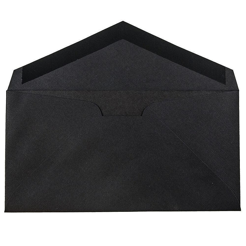 JAM Paper Monarch Envelopes, 3.875 x 7.5, Black Linen, Bulk 1000/Carton (317572B)