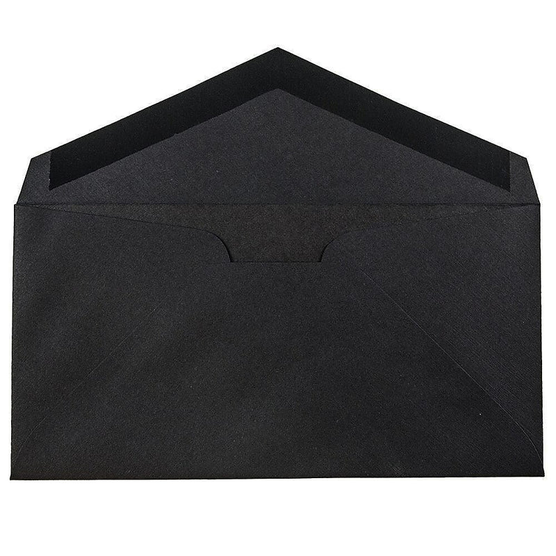JAM Paper Monarch Envelopes, 3.875 x 7.5, Black Linen, Bulk 1000/Carton (317572B)