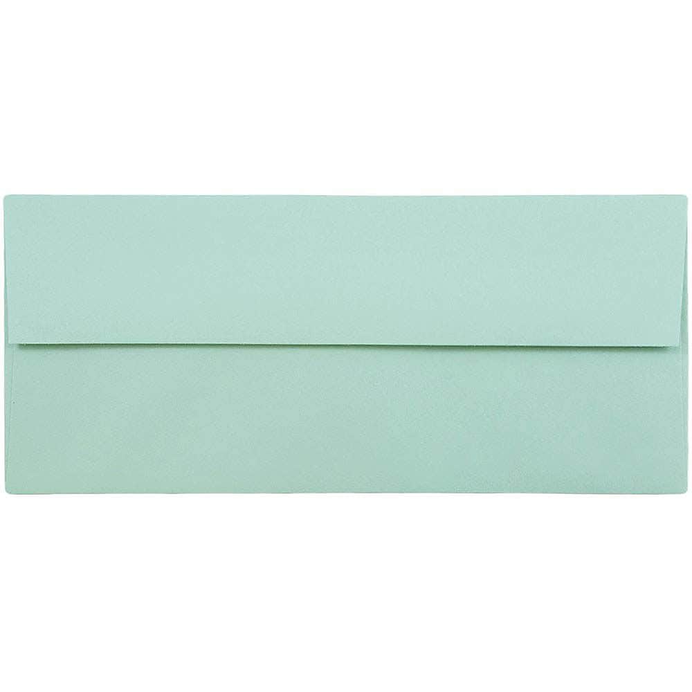 JAM Paper #10 Business Envelope, 4 1/8" x 9 1/2", Aqua Blue, 25/Pack (1523976)