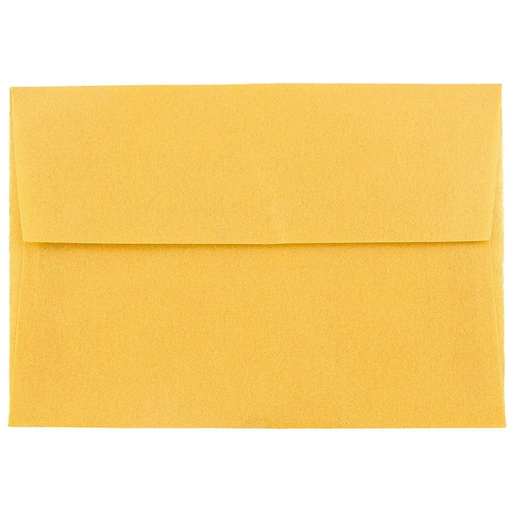 JAM Paper 4Bar A1 Translucent Vellum Invitation Envelopes, 3.625 x 5.125, Gold, 25/Pack (1591606)