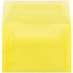 JAM Paper 4Bar A1 Translucent Vellum Invitation Envelopes, 3.625 x 5.125, Primary Yellow, 25/Pack (1591616)