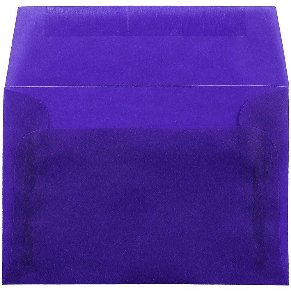 JAM Paper A2 Translucent Vellum Invitation Envelopes, 4.375 x 5.75, Primary Blue, 25/Pack (PACV607)