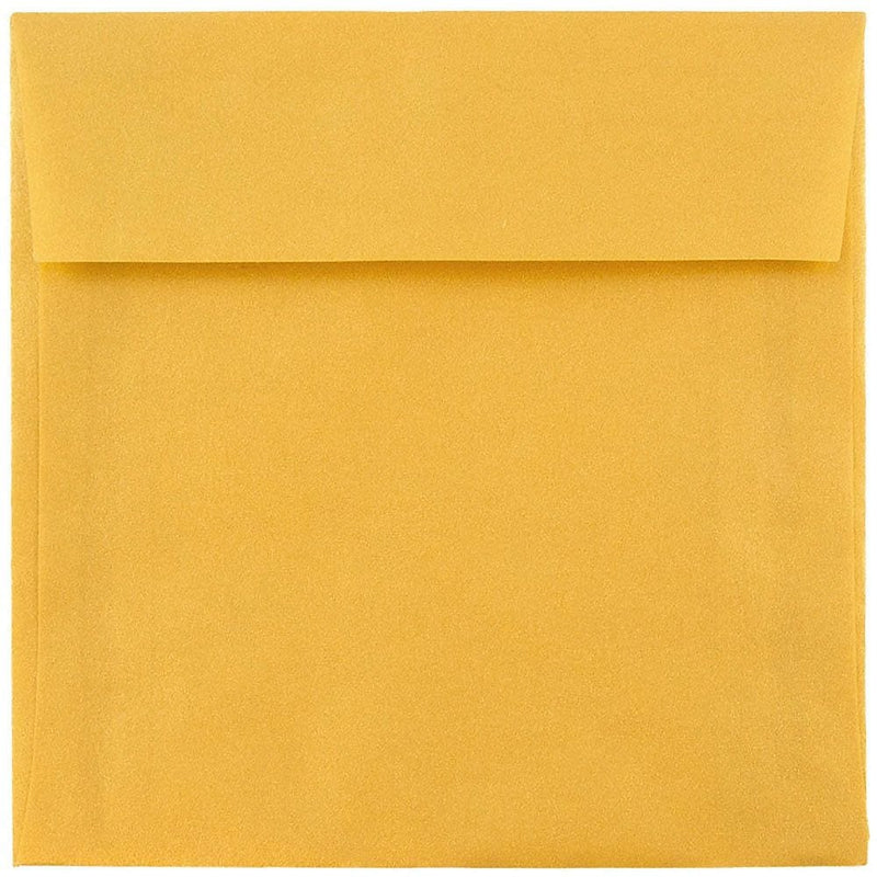 JAM Paper 8.5 x 8.5 Square Translucent Vellum Invitation Envelopes, Gold, 25/Pack (PACV597)