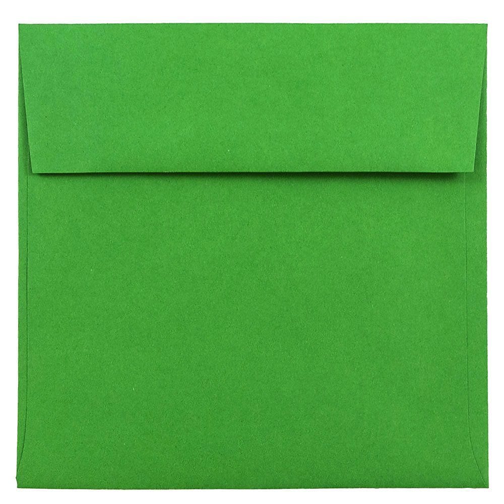 JAM Paper 6 x 6 Square Colored Invitation Envelopes, Green Recycled, Bulk 1000/Carton (2792267B)