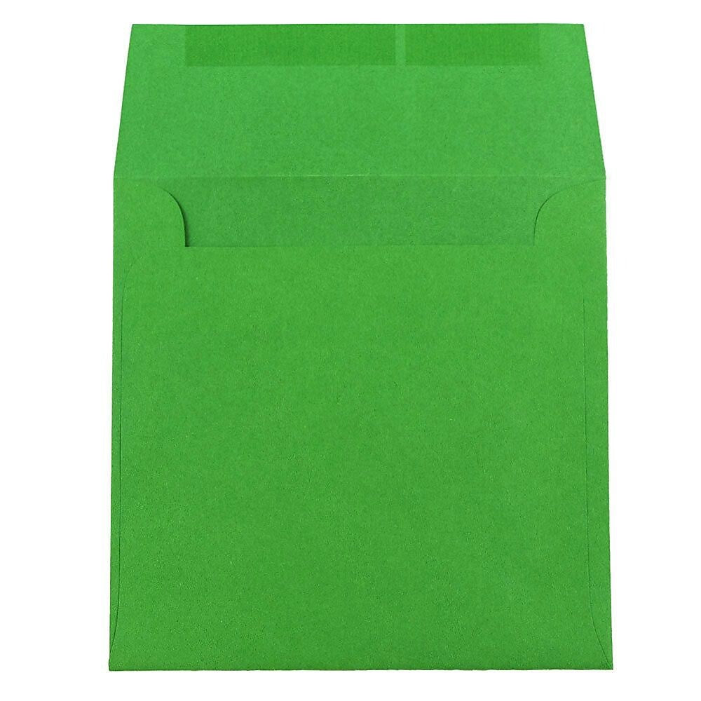 JAM Paper 6 x 6 Square Colored Invitation Envelopes, Green Recycled, Bulk 1000/Carton (2792267B)