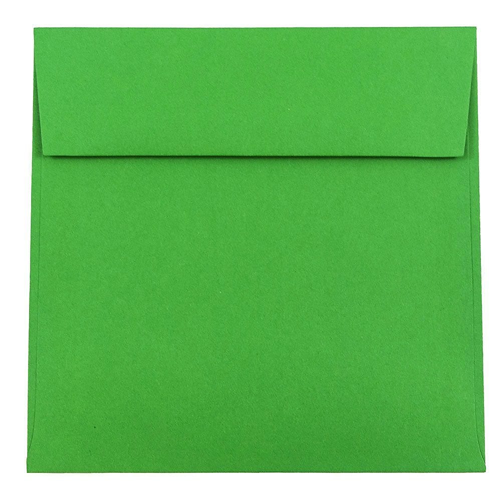 JAM Paper 6.5 x 6.5 Square Colored Invitation Envelopes, Green Recycled, 25/Pack (2792279)