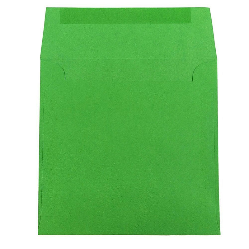 JAM Paper 6.5 x 6.5 Square Colored Invitation Envelopes, Green Recycled, 25/Pack (2792279)