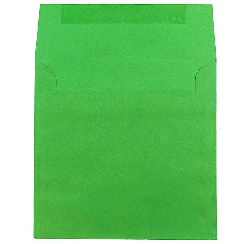 JAM Paper 8.5 x 8.5 Square Colored Invitation Envelopes, Green Recycled, 25/Pack (2792295)