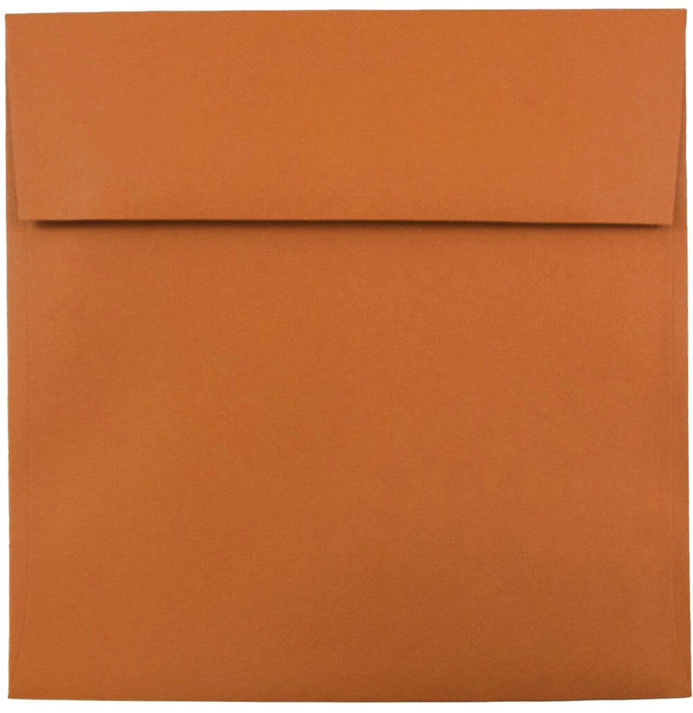 JAM Paper 8.5 x 8.5 Square Invitation Envelopes, Dark Orange, 25/Pack (3157503)
