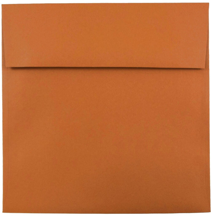 JAM Paper 8.5 x 8.5 Square Invitation Envelopes, Dark Orange, 25/Pack (3157503)