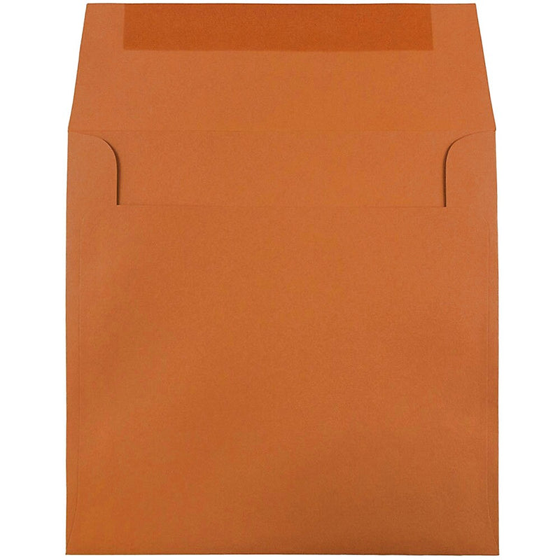 JAM Paper 8.5 x 8.5 Square Invitation Envelopes, Dark Orange, 25/Pack (3157503)