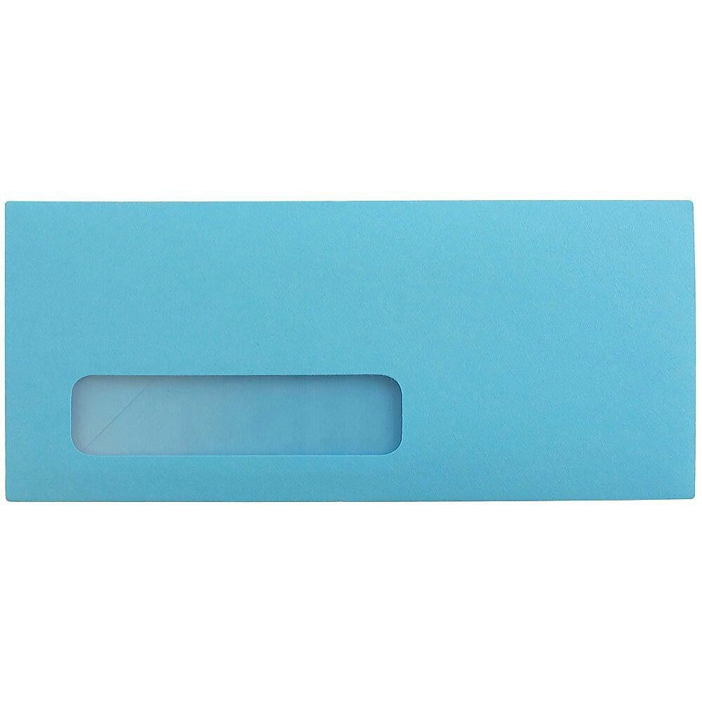 JAM Paper #10 Window Envelope, 4 1/8" x 9 1/2", Blue, 1000/Carton (5156476B)