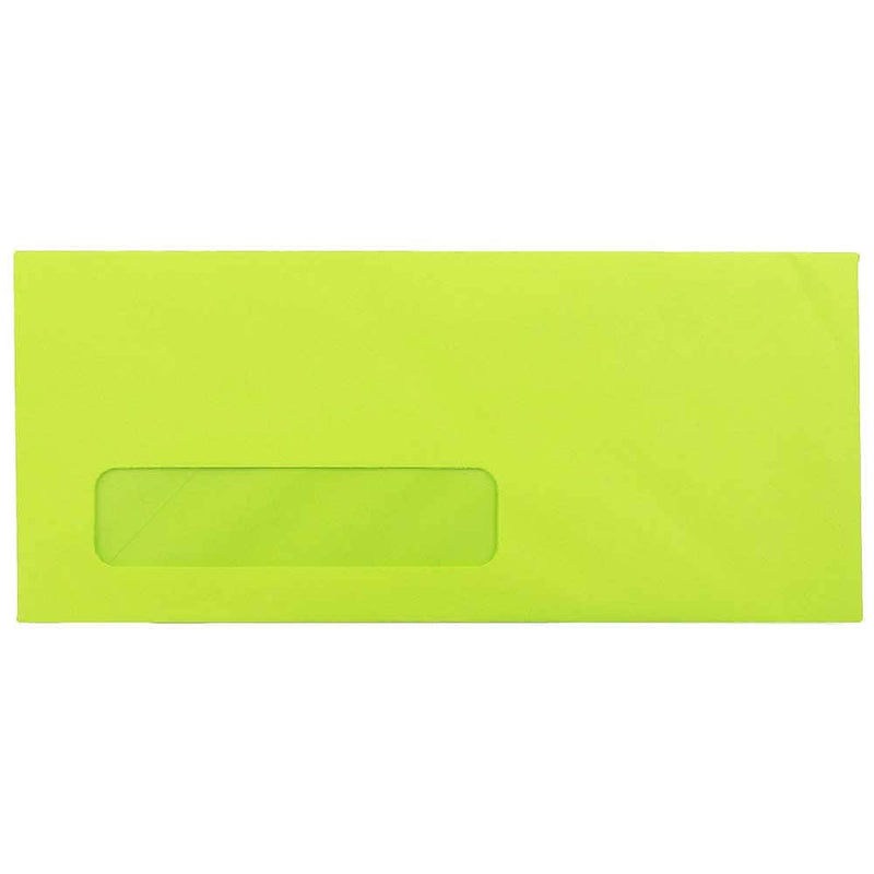 JAM Paper #10 Business Window Envelopes, 4.125 x 9.5, Ultra Lime Green, Bulk 1000/Carton (5156480B)