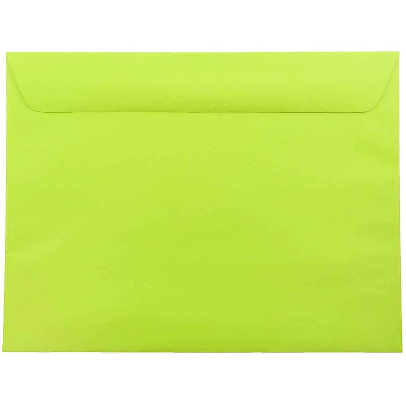 JAM Paper 9 x 12 Booklet Colored Envelopes, Ultra Lime Green, 25/Pack (5156771)