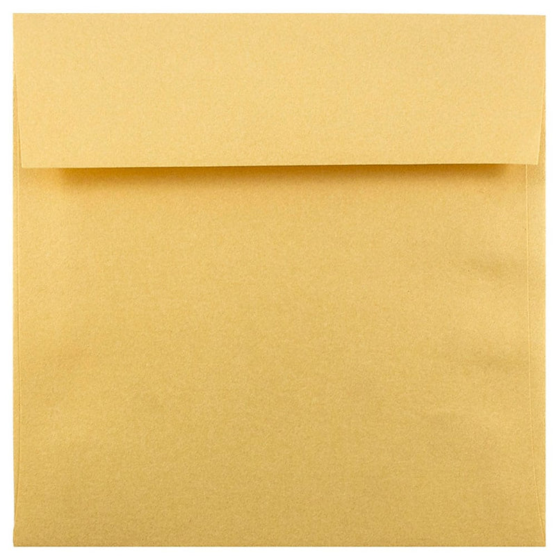 JAM Paper 6.5 x 6.5 Square Metallic Invitation Envelopes, Stardream Gold, Bulk 1000/Carton (GCST508B)