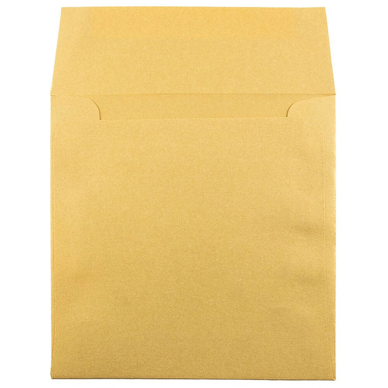 JAM Paper 6.5 x 6.5 Square Metallic Invitation Envelopes, Stardream Gold, 25/Pack (GCST508)