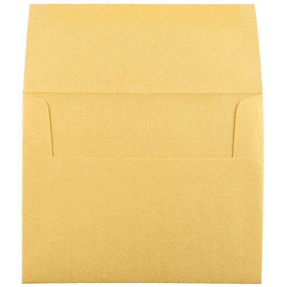 JAM Paper A2 Metallic Invitation Envelopes, 4.375 x 5.75, Stardream Gold, 25/Pack (GCST608)