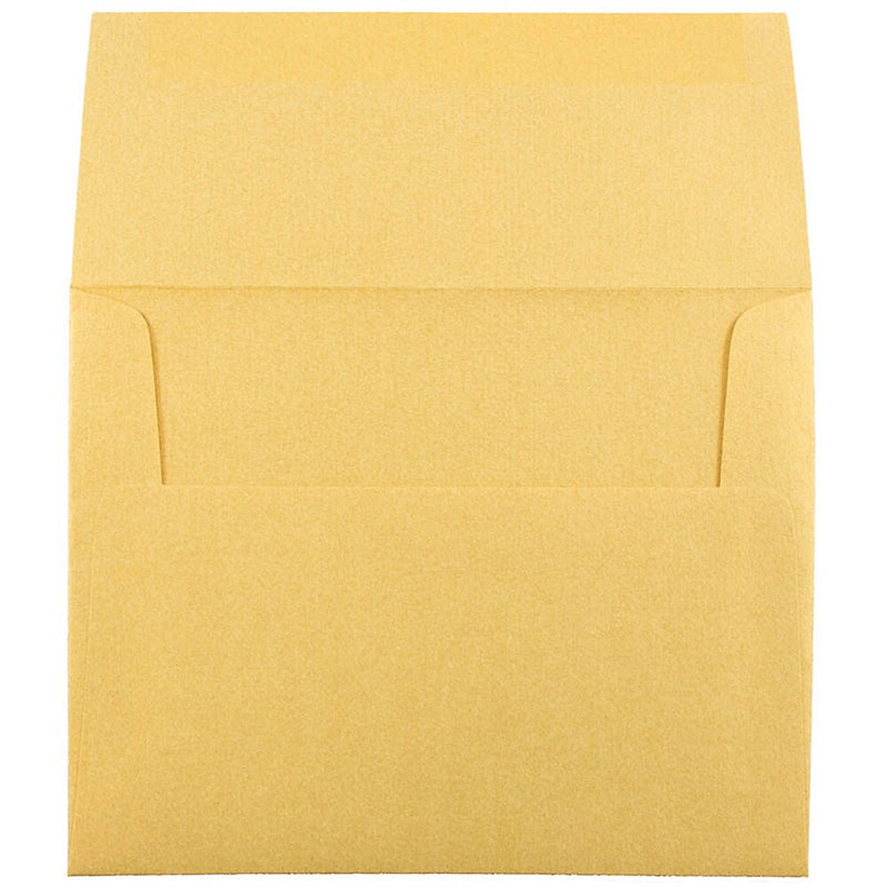 JAM Paper A2 Metallic Invitation Envelopes, 4.375 x 5.75, Stardream Gold, 25/Pack (GCST608)