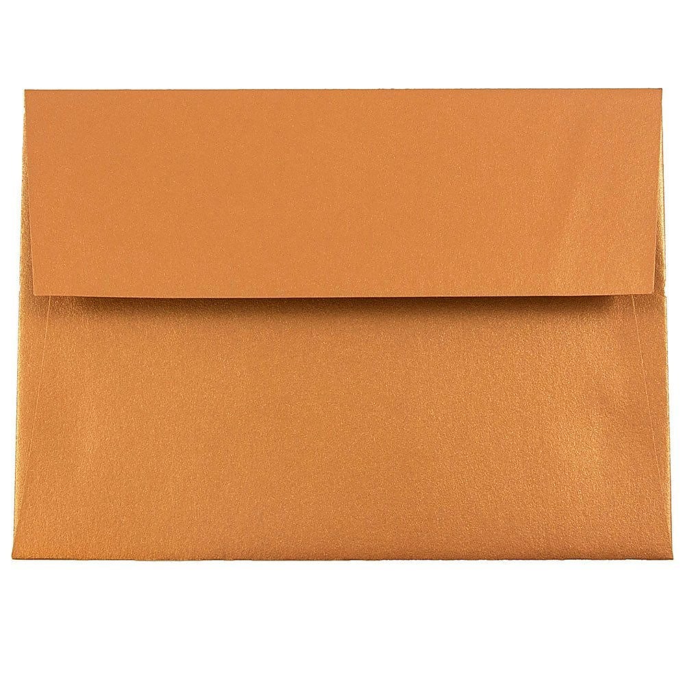JAM Paper A6 Metallic Invitation Envelopes, 4.75 x 6.5, Stardream Copper, 25/Pack (GCST651)