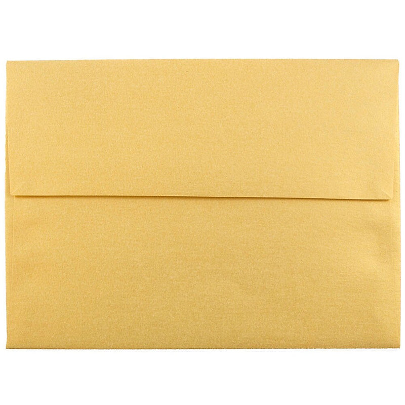 JAM Paper A6 Metallic Invitation Envelopes, 4.75 x 6.5, Stardream Gold, 25/Pack (GCST658)
