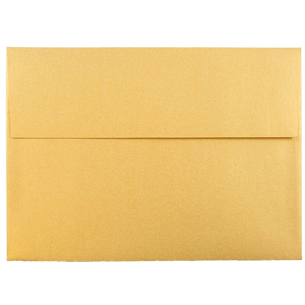 JAM Paper A7 Metallic Invitation Envelopes, 5.25 x 7.25, Stardream Gold, Bulk 1000/Carton (GCST708B)