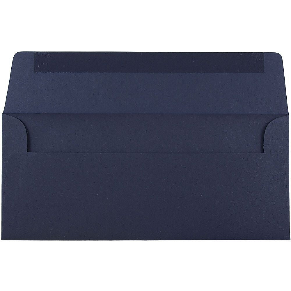 JAM Paper #10 Business Envelopes, 4.125 x 9.5, Navy Blue, Bulk 1000/Carton (LEBA367B)