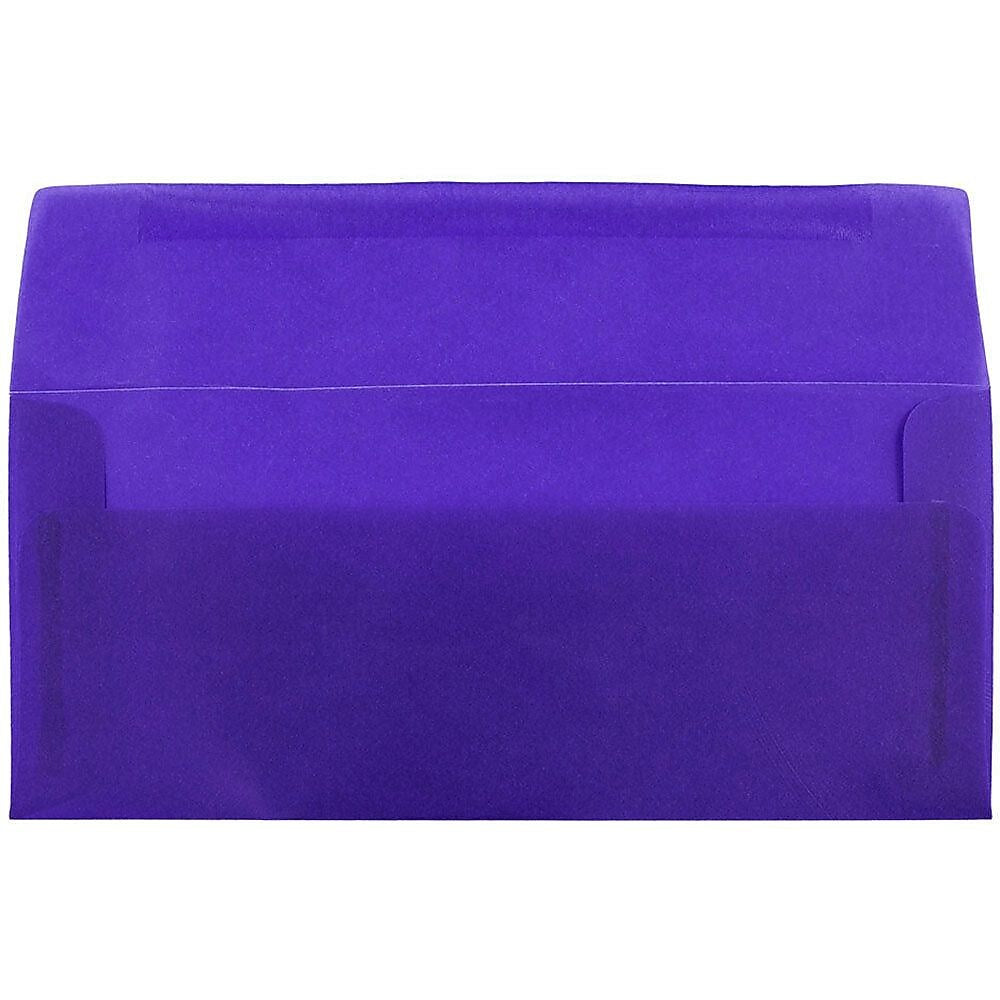 JAM Paper #10 Business Translucent Vellum Envelopes, 4.125 x 9.5, Primary Blue, 25/Pack (PACV357)