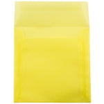 JAM Paper 5.5 x 5.5 Square Translucent Vellum Invitation Envelopes, Primary Yellow, 25/Pack (PACV506)
