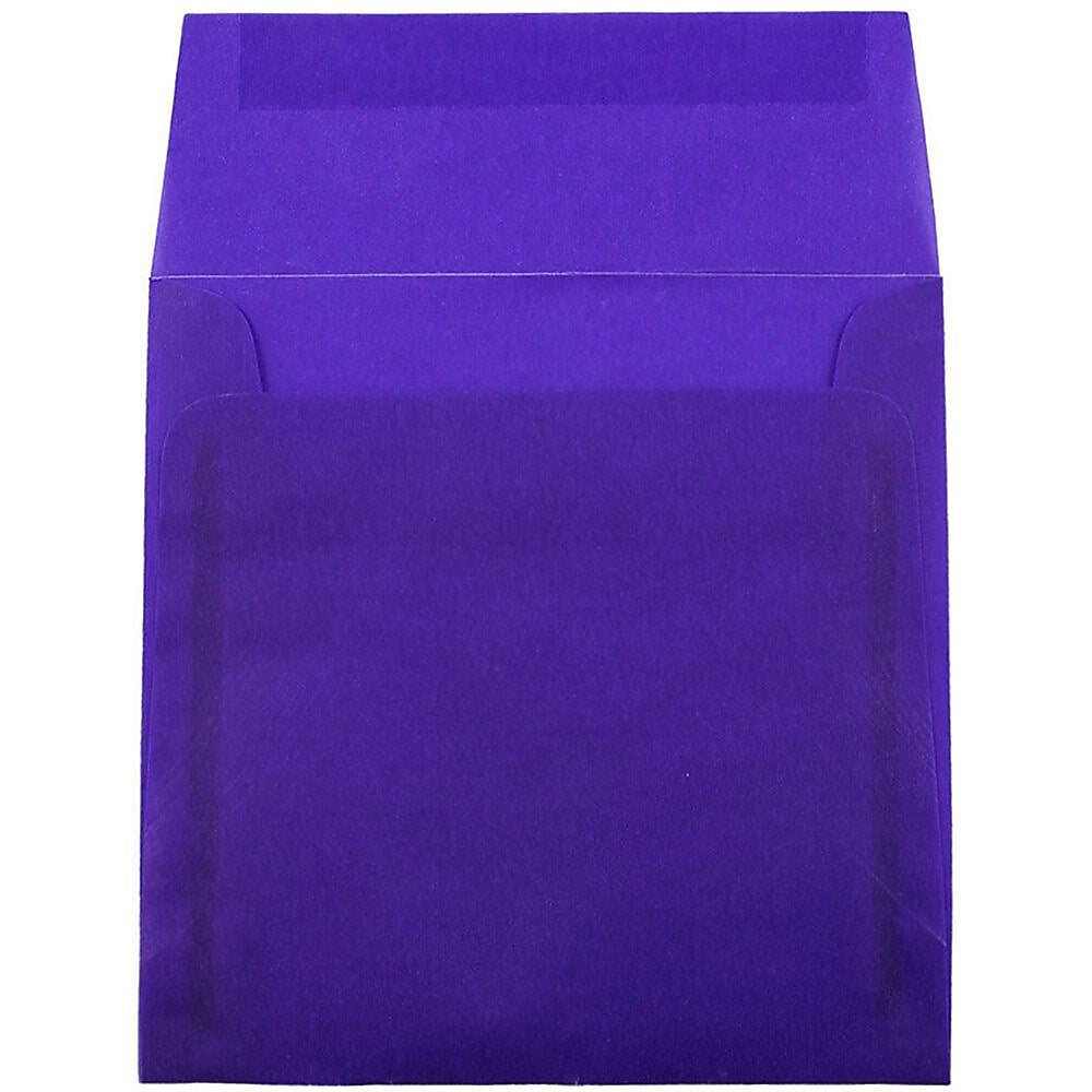 JAM Paper 5.5 x 5.5 Square Translucent Vellum Invitation Envelopes, Primary Blue, 25/Pack (PACV507)