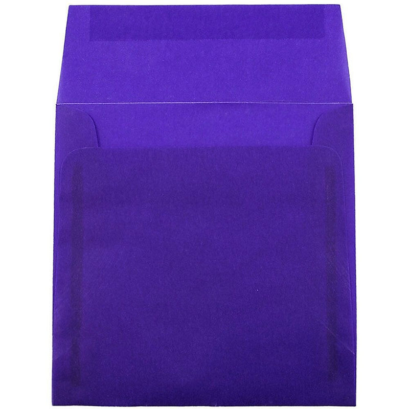 JAM Paper 5.5 x 5.5 Square Translucent Vellum Invitation Envelopes, Primary Blue, 25/Pack (PACV507)