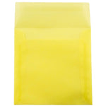 JAM Paper 6 x 6 Square Translucent Vellum Invitation Envelopes, Primary Yellow, 25/Pack (PACV516)