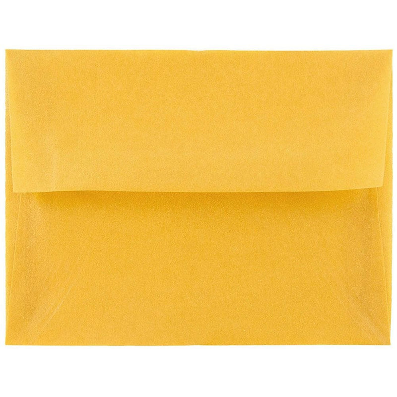 JAM Paper A2 Translucent Vellum Invitation Envelopes, 4.375 x 5.75, Gold, 25/Pack (PACV617)