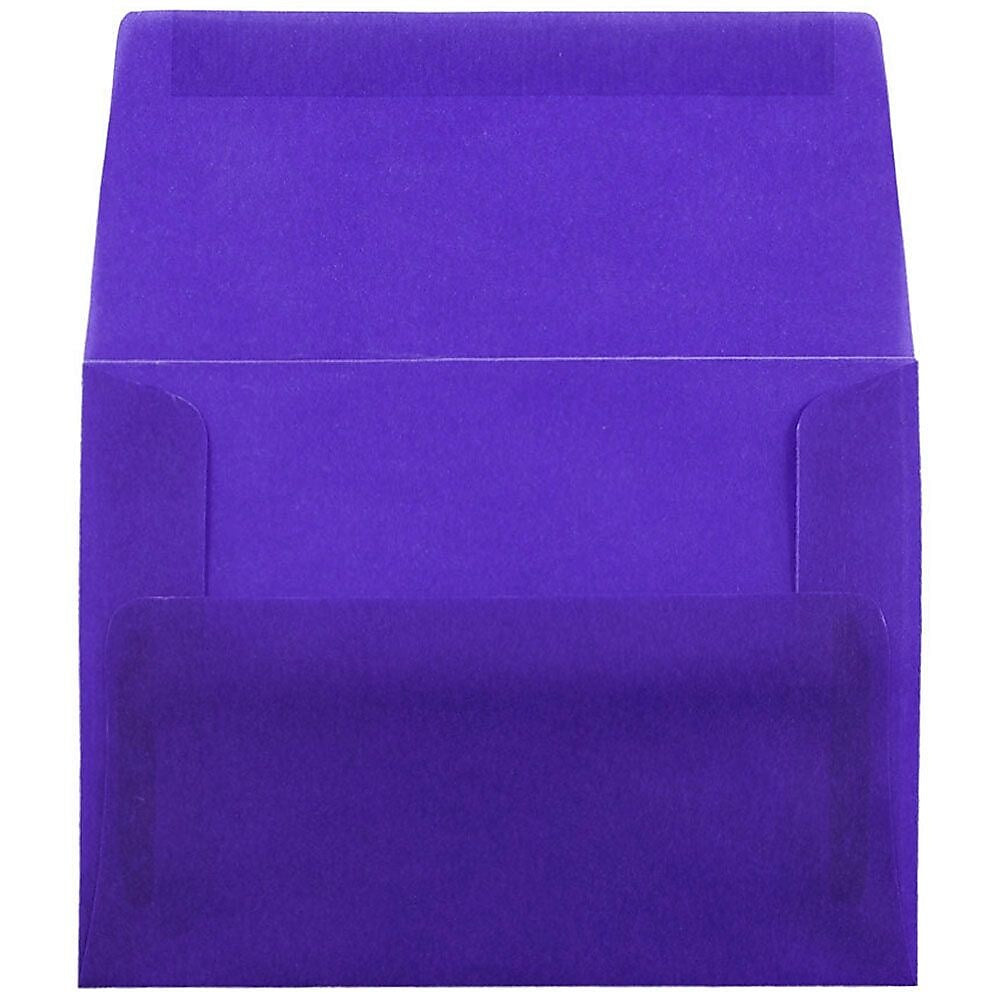 JAM Paper A6 Translucent Vellum Invitation Envelopes, 4.75 x 6.5, Primary Blue, 25/Pack (PACV657)