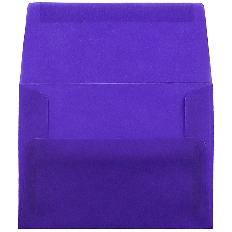 JAM Paper A6 Translucent Vellum Invitation Envelopes, 4.75 x 6.5, Primary Blue, 25/Pack (PACV657)